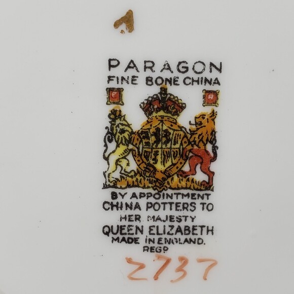 Paragon Teacup and Saucer Pink Purple Orange Flowers Vintage - Picture 7 of 12